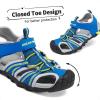 DREAM PAIRS Boys Girls Outdoor Summer Sport Athletic Sandals for Little/Big Kid(Royal/Neon/Green/Light/Grey)