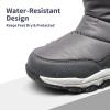 DREAM PAIRS Boys Girls Snow Boots Lightweight Slip Resistant Mid Calf Winter Shoes for Little/Big Kid(Dark Gray)
