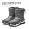 DREAM PAIRS Boys Girls Snow Boots Lightweight Slip Resistant Mid Calf Winter Shoes for Little/Big Kid(Dark Gray)