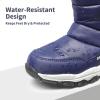 DREAM PAIRS Boys Girls Snow Boots Lightweight Slip Resistant Mid Calf Winter Shoes for Little/Big Kid(Navy)