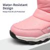 DREAM PAIRS Boys Girls Snow Boots Lightweight Slip Resistant Mid Calf Winter Shoes for Little/Big Kid(Pink)