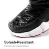 DREAM PAIRS Boys Girls Snow Boots Water Resistant Non-Slip Mid Calf Lightweight Athletic Outdoor Warm Winter Shoes for Little/Big Kids(Black/Hot Pink)