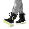 DREAM PAIRS Boys Girls Snow Boots Water Resistant Non-Slip Mid Calf Lightweight Athletic Outdoor Warm Winter Shoes for Little/Big Kids(Black/Neon Green)