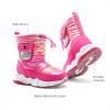 DREAM PAIRS Boys Girls Snow Boots Water Resistant Non-Slip Mid Calf Lightweight Athletic Outdoor Warm Winter Shoes for Little/Big Kids(Hot Pink/Rainbow Silver)