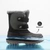 DREAM PAIRS Boys Girls Snow Boots Water-Resistant Outdoor Sport Warm Cozy Anti-Slip Cute Ankle Winter Shoes for Toddler/Little/Big Kid(Black/Grey)