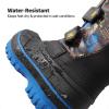 DREAM PAIRS Boys Girls Snow Boots Water-Resistant Outdoor Sport Warm Cozy Anti-Slip Cute Ankle Winter Shoes for Toddler/Little/Big Kid(Black/Royal)