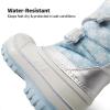 DREAM PAIRS Boys Girls Snow Boots Water-Resistant Outdoor Sport Warm Cozy Anti-Slip Cute Ankle Winter Shoes for Toddler/Little/Big Kid(Light Blue/White)