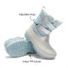 DREAM PAIRS Boys Girls Snow Boots Water-Resistant Outdoor Sport Warm Cozy Anti-Slip Cute Ankle Winter Shoes for Toddler/Little/Big Kid(Light Blue/White)