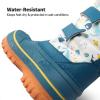 DREAM PAIRS Boys Girls Snow Boots Water-Resistant Outdoor Sport Warm Cozy Anti-Slip Cute Ankle Winter Shoes for Toddler/Little/Big Kid(Light Blue/White/Yellow)