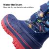 DREAM PAIRS Boys Girls Snow Boots Water-Resistant Outdoor Sport Warm Cozy Anti-Slip Cute Ankle Winter Shoes for Toddler/Little/Big Kid(Navy/Red)