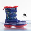 DREAM PAIRS Boys Girls Snow Boots Water-Resistant Outdoor Sport Warm Cozy Anti-Slip Cute Ankle Winter Shoes for Toddler/Little/Big Kid(Navy/Red)