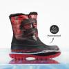 DREAM PAIRS Boys Girls Snow Boots Water-Resistant Outdoor Sport Warm Cozy Anti-Slip Cute Ankle Winter Shoes for Toddler/Little/Big Kid(Red/Black)