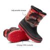 DREAM PAIRS Boys Girls Snow Boots Water-Resistant Outdoor Sport Warm Cozy Anti-Slip Cute Ankle Winter Shoes for Toddler/Little/Big Kid(Red/Black)
