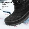 DREAM PAIRS Boys Girls Snow Boots Water-Resistant Outdoor Warm Cozy Anti-Slip Mid Calf Faux Fur Lining Insulated Winter Shoes for Little/Big Kids(Black)