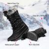DREAM PAIRS Boys Girls Snow Boots Water-Resistant Outdoor Warm Cozy Anti-Slip Mid Calf Faux Fur Lining Insulated Winter Shoes for Little/Big Kids(Black)