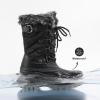 DREAM PAIRS Boys Girls Snow Boots Water-Resistant Outdoor Warm Cozy Anti-Slip Mid Calf Faux Fur Lining Insulated Winter Shoes for Little/Big Kids(Black)