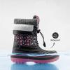 DREAM PAIRS Boys Girls Snow Boots Water-Resistant Outdoor Warm Cozy Anti-Slip Mid Calf Faux Fur Lining Insulated Winter Shoes for Little/Big Kids(Black/Fuxia)