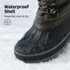 DREAM PAIRS Boys Girls Snow Boots Water-Resistant Outdoor Warm Cozy Anti-Slip Mid Calf Faux Fur Lining Insulated Winter Shoes for Little/Big Kids(Black/Grey)