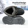 DREAM PAIRS Boys Girls Snow Boots Water-Resistant Outdoor Warm Cozy Anti-Slip Mid Calf Faux Fur Lining Insulated Winter Shoes for Little/Big Kids(Black/Grey)