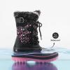 DREAM PAIRS Boys Girls Snow Boots Water-Resistant Outdoor Warm Cozy Anti-Slip Mid Calf Faux Fur Lining Insulated Winter Shoes for Little/Big Kids(Black/Pink)