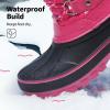 DREAM PAIRS Boys Girls Snow Boots Water-Resistant Outdoor Warm Cozy Anti-Slip Mid Calf Faux Fur Lining Insulated Winter Shoes for Little/Big Kids(Fuchsia)