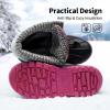 DREAM PAIRS Boys Girls Snow Boots Water-Resistant Outdoor Warm Cozy Anti-Slip Mid Calf Faux Fur Lining Insulated Winter Shoes for Little/Big Kids(Grey/Fuchsia)