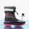 DREAM PAIRS Boys Girls Snow Boots Water-Resistant Outdoor Warm Cozy Anti-Slip Mid Calf Faux Fur Lining Insulated Winter Shoes for Little/Big Kids(Grey/Fuchsia)