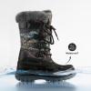 DREAM PAIRS Boys Girls Snow Boots Water-Resistant Outdoor Warm Cozy Anti-Slip Mid Calf Faux Fur Lining Insulated Winter Shoes for Little/Big Kids(Grey/Multi)