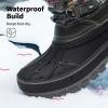 DREAM PAIRS Boys Girls Snow Boots Water-Resistant Outdoor Warm Cozy Anti-Slip Mid Calf Faux Fur Lining Insulated Winter Shoes for Little/Big Kids(Grey/Multi)
