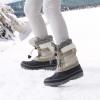 DREAM PAIRS Boys Girls Snow Boots Water-Resistant Outdoor Warm Cozy Anti-Slip Mid Calf Faux Fur Lining Insulated Winter Shoes for Little/Big Kids(Lt Grey)