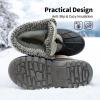 DREAM PAIRS Boys Girls Snow Boots Water-Resistant Outdoor Warm Cozy Anti-Slip Mid Calf Faux Fur Lining Insulated Winter Shoes for Little/Big Kids(Lt Grey)