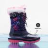DREAM PAIRS Boys Girls Snow Boots Water-Resistant Outdoor Warm Cozy Anti-Slip Mid Calf Faux Fur Lining Insulated Winter Shoes for Little/Big Kids(Navy/Fuchsia)