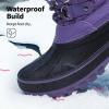 DREAM PAIRS Boys Girls Snow Boots Water-Resistant Outdoor Warm Cozy Anti-Slip Mid Calf Faux Fur Lining Insulated Winter Shoes for Little/Big Kids(Purple)