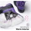DREAM PAIRS Boys Girls Snow Boots Water-Resistant Outdoor Warm Cozy Anti-Slip Mid Calf Faux Fur Lining Insulated Winter Shoes for Little/Big Kids(Purple)