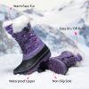 DREAM PAIRS Boys Girls Snow Boots Water-Resistant Outdoor Warm Cozy Anti-Slip Mid Calf Faux Fur Lining Insulated Winter Shoes for Little/Big Kids(Purple)