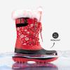 DREAM PAIRS Boys Girls Snow Boots Water-Resistant Outdoor Warm Cozy Anti-Slip Mid Calf Faux Fur Lining Insulated Winter Shoes for Little/Big Kids(Red/Black)