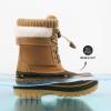DREAM PAIRS Boys Girls Snow Boots Water-Resistant Outdoor Warm Cozy Anti-Slip Mid Calf Faux Fur Lining Insulated Winter Shoes for Little/Big Kids(Tan)