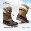 DREAM PAIRS Boys Girls Snow Boots Water-Resistant Outdoor Warm Cozy Anti-Slip Mid Calf Faux Fur Lining Insulated Winter Shoes for Little/Big Kids(Tan)