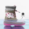 DREAM PAIRS Boys Girls Snow Boots Water-Resistant Outdoor Warm Cozy Anti-Slip Mid Calf Faux Fur Lining Insulated Winter Shoes for Little/Big Kids(White/Fauxia)