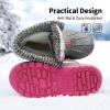 DREAM PAIRS Boys Girls Snow Boots Water-Resistant Outdoor Warm Cozy Anti-Slip Mid Calf Faux Fur Lining Insulated Winter Shoes for Little/Big Kids(White/Fauxia)