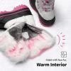 DREAM PAIRS Boys Girls Snow Boots Water-Resistant Outdoor Warm Cozy Anti-Slip Mid Calf Faux Fur Lining Insulated Winter Shoes for Little/Big Kids(White/Fuchsia)