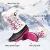 DREAM PAIRS Boys Girls Snow Boots Water-Resistant Outdoor Warm Cozy Anti-Slip Mid Calf Faux Fur Lining Insulated Winter Shoes for Little/Big Kids(White/Fuchsia)