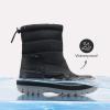 DREAM PAIRS Boys Girls Snow Boots Water-Resistant Outdoor Warm Cozy Anti-Slip Mid Calf Faux Fur Lining Winter Shoes for Toddler/Little/Big Kids(Black)