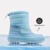 DREAM PAIRS Boys Girls Snow Boots Water-Resistant Outdoor Warm Cozy Anti-Slip Mid Calf Faux Fur Lining Winter Shoes for Toddler/Little/Big Kids(Blue)
