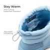 DREAM PAIRS Boys Girls Snow Boots Water-Resistant Outdoor Warm Cozy Anti-Slip Mid Calf Faux Fur Lining Winter Shoes for Toddler/Little/Big Kids(Blue)