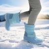 DREAM PAIRS Boys Girls Snow Boots Water-Resistant Outdoor Warm Cozy Anti-Slip Mid Calf Faux Fur Lining Winter Shoes for Toddler/Little/Big Kids(Blue)