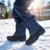 DREAM PAIRS Boys Girls Snow Boots Water-Resistant Outdoor Warm Cozy Anti-Slip Mid Calf Faux Fur Lining Winter Shoes for Toddler/Little/Big Kids(Navy)