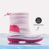 DREAM PAIRS Boys Girls Snow Boots Water-Resistant Outdoor Warm Cozy Anti-Slip Mid Calf Faux Fur Lining Winter Shoes for Toddler/Little/Big Kids(Pink)