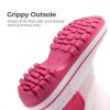 DREAM PAIRS Boys Girls Snow Boots Water-Resistant Outdoor Warm Cozy Anti-Slip Mid Calf Faux Fur Lining Winter Shoes for Toddler/Little/Big Kids(Pink)