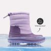 DREAM PAIRS Boys Girls Snow Boots Water-Resistant Outdoor Warm Cozy Anti-Slip Mid Calf Faux Fur Lining Winter Shoes for Toddler/Little/Big Kids(Purple)